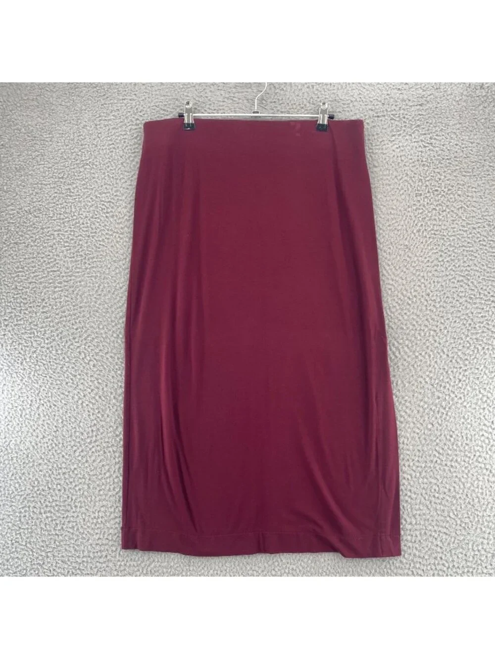 J Jill Skirt Womens Medium Wearever Burgundy Stretch Knit Midi Straight Career